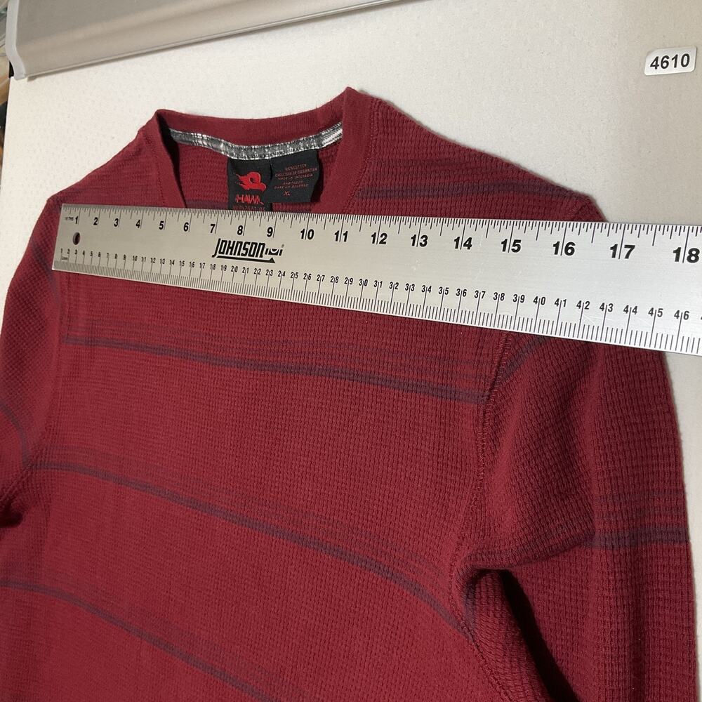 Hawk Kid Shirt Size XL Red Striped Skull Logo Long Sleeve Crew Neck Stretch - Picture 4 of 7